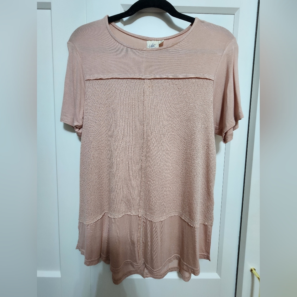 White Crow from *The Buckle* Pale Blush Short Sleeve Top